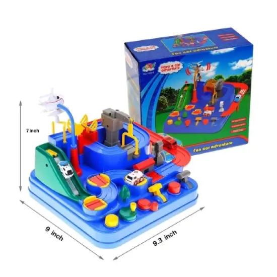 Insten Race Track Vehicle Obstacle Course and Puzzle Playset Toys For Kids Birthday Gift image {1}