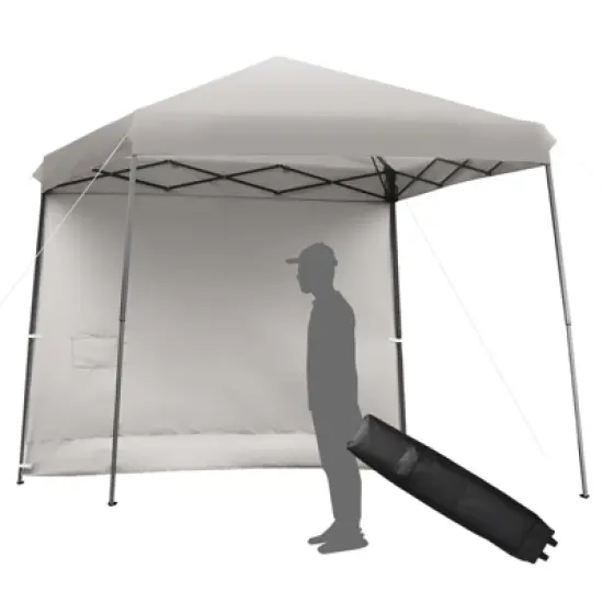 Tangkula 10x10 ft Pop up Canopy Tent One Person Set-up Instant Shelter with Central Lock W/ Roll-up Side Wall image {11}