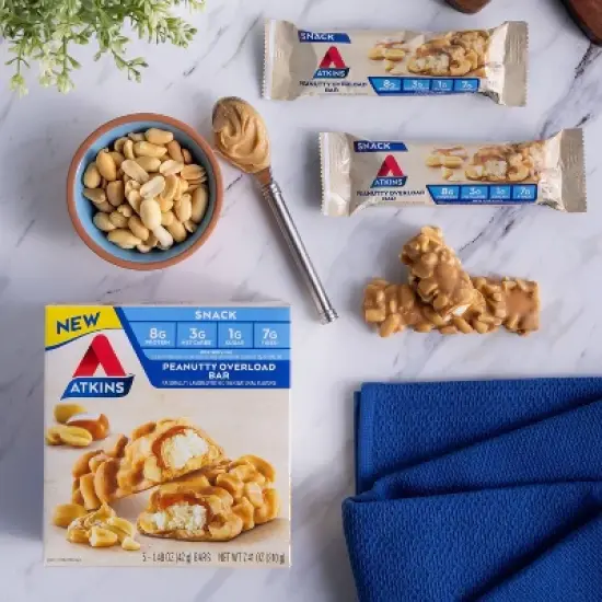 Atkins Peanutty Overload Snack Bars - 7.41oz/5ct image {7}