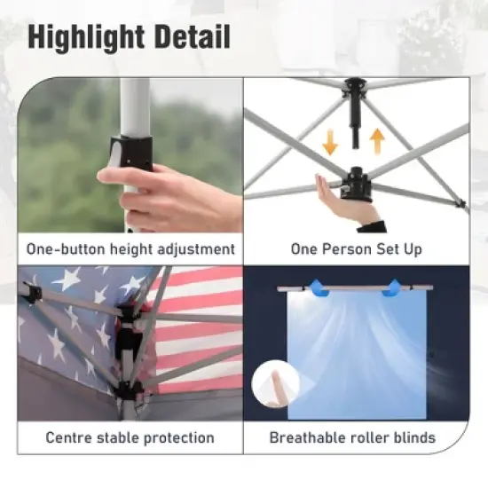 Captiva Designs 10&rsquo;x10&rsquo; Pop-Up Canopy Tent with Sidewalls &ndash; Easy Setup, Waterproof, and Ventilated for Outdoor Events and Parties image {4}