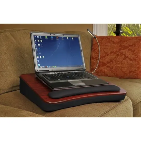 Sofia + Sam Memory Foam Lap Desk with USB Light Portable - Black image {1}