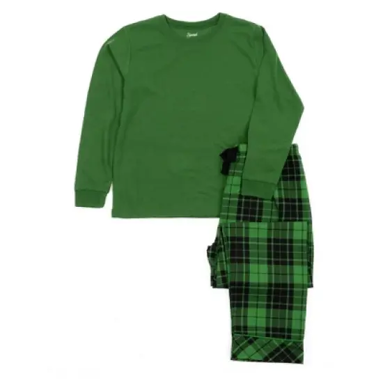 Leveret Kids Poly Top and Flannel Feel Pants Christmas Pajamas image {2}