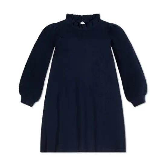 Hope & Henry Girls' Long Sleeve Ruffle Neck Sweater Dress, Toddler image {7}