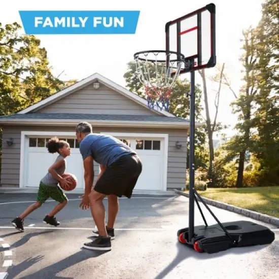 Best Choice Products Kids Height-Adjustable Basketball Hoop, Portable Game w/ 2 Wheels, Square Backboard image {4}