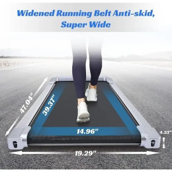 Walking Pad Treadmill Under Desk Treadmill 260lbs Maximum Walking Jogging Machine with Speaker, Remote Control,Display for Home Office Exercise 2.5HP image {7}