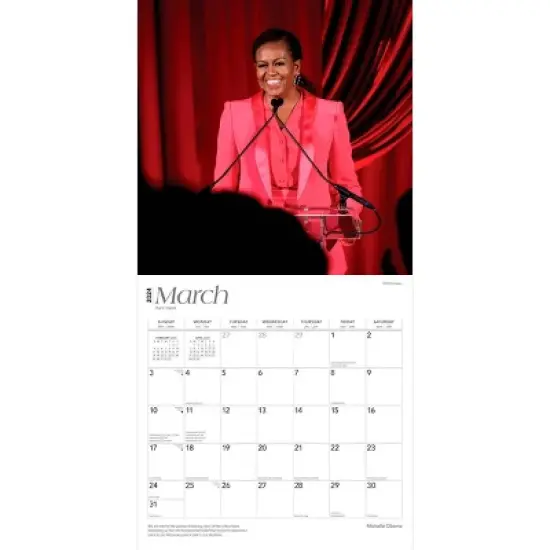 Browntrout 2024 Wall Calendar 12"x12" Michelle Obama image {2}
