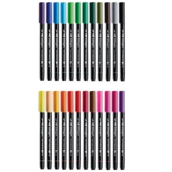KINGART PRO Twin-Tip Brush Pens 24 Colors image {1}