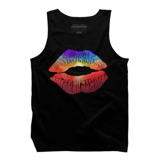 Men's Design By Humans Summer Kiss By clingcling Tank Top image {4}