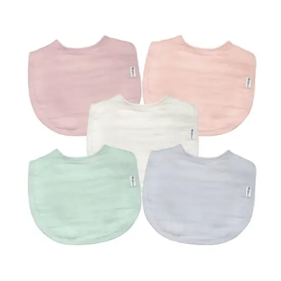Organic Cotton Muslin Bibs (5pk) image {3}