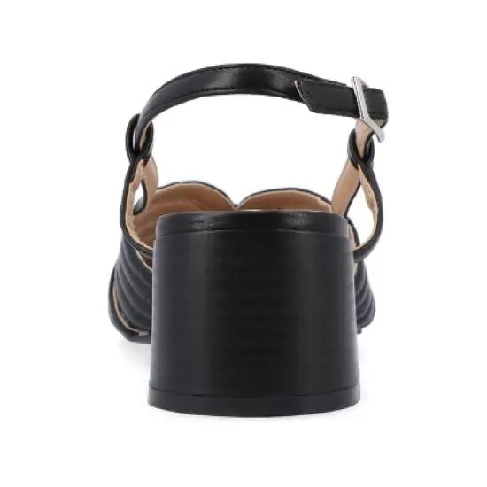 Journee Collection Womens Kirsi Sling Back Stacked Heel Open Toe Sandals image {2}