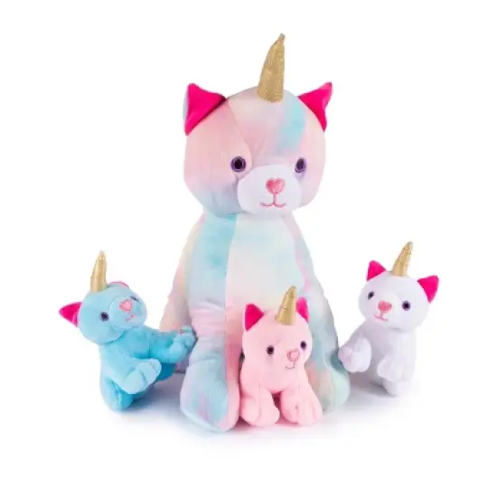 Plush Creations Stuffed Mommy Kitty Unicorn with 3 Kittens in her Tummy image {5}