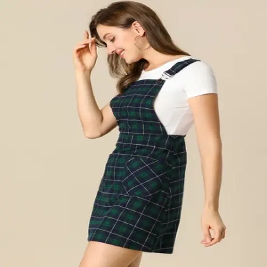 Allegra K Women's Causal Adjustable Strap Above Knee Suspender Skirts image {3}