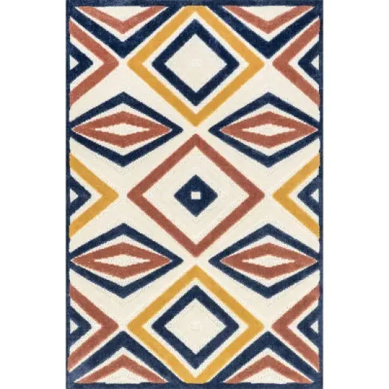 nuLOOM Salena Transitional Diamond Indoor/Outdoor Patio Area Rug image {10}