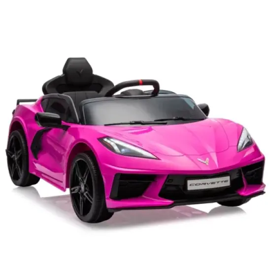 Kids Ride on Car, Licensed Corvette Battery Powered Car, 12V Toddles Electric Sports Car Toy with Remote Control image {12}