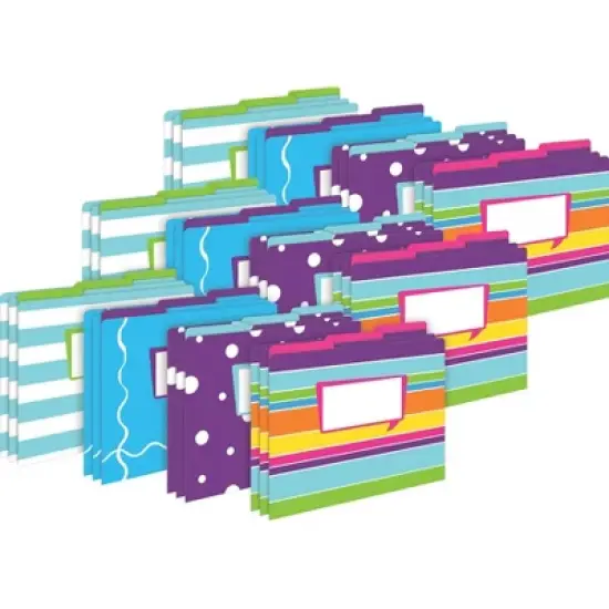 Barker Creek Happy 14pt Letter-Size File Folders Multi-Design Set 36 per Set: Top Tab, Non-Pronged, 50 Sheet Capacity, Multicolored image {3}