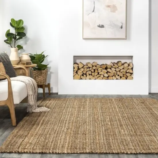 nuLOOM Ashli Solid Farmhouse Jute Area Rug image {7}