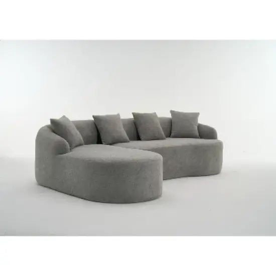 NicBex Couches for Living Room Modern Sectional Couch Chenille Upholstered 3-seater Sofa Couch Combining Chaise Longue image {2}