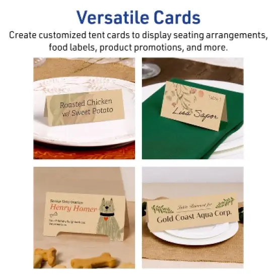 Avery Printable Place Cards, 1-7/16" x 3.75", Kraft Brown, 60ct image {2}