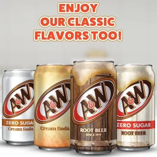 A&W Ice Cream Sundae Zero Sugar Soda - 12pk/12 fl oz Cans image {5}