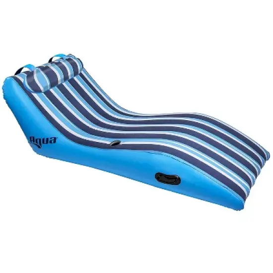 Aqua Leisure Inflatable Ultra Cushioned Oversized Outdoor Pool and Lake Lounger Float with Adjustable Pillow Headrest image {1}