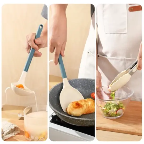 SUGIFT Ultimate 21-Piece Silicone Kitchen Utensil Set with Space-Saving Holder and Heat-Resistant Design image {9}