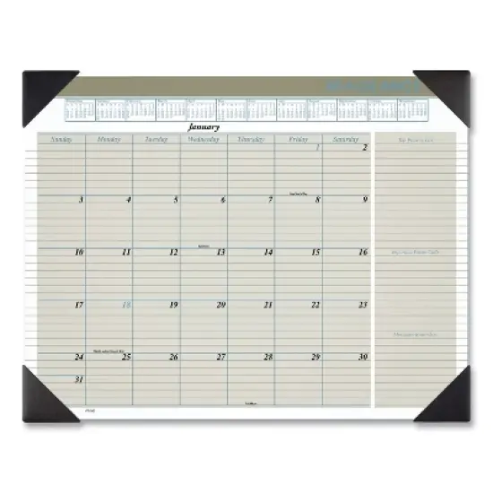 Executive Monthly Desk Pad Calendar, 22 x 17, White Sheets, Black Corners, 12-Month (Jan to Dec): 2026 image {4}