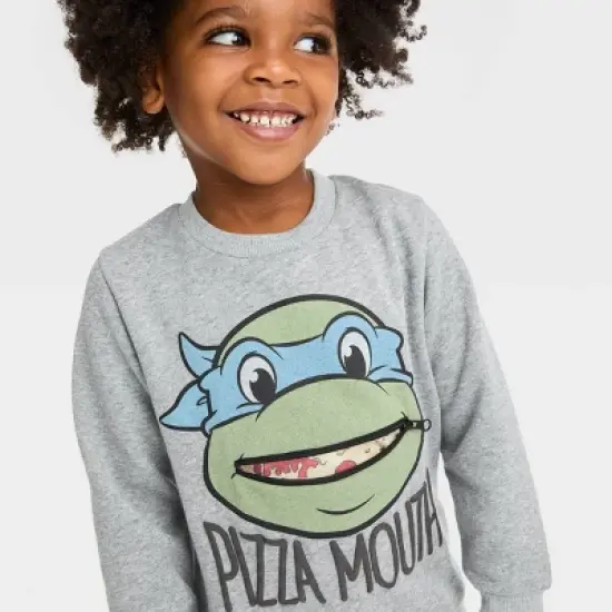 Toddler Boys' Nickelodeon Teenage Mutant Ninja Turtles Pullover Sweatshirt - Gray image {3}