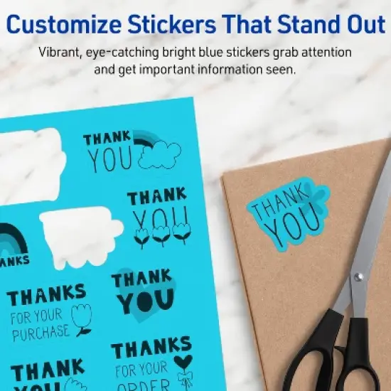 Avery Bright Blue Sticker Paper, 8.5" x 11" Rectangle image {2}