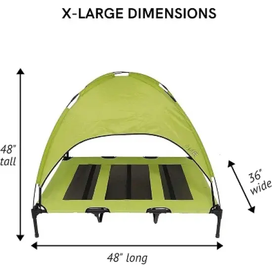 Midlee Green Dog Cot with Canopy image {3}
