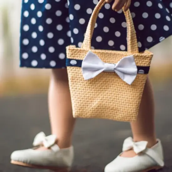 The Queen's Treasures 18 Inch Doll Blue Polka Dot Dress with White Bow Shoes image {7}