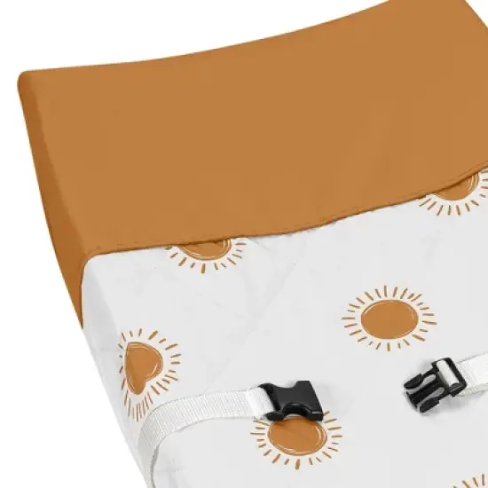 Sweet Jojo Designs Boy or Girl Gender Neutral Unisex Changing Pad Cover Boho Sun White and Orange image {2}
