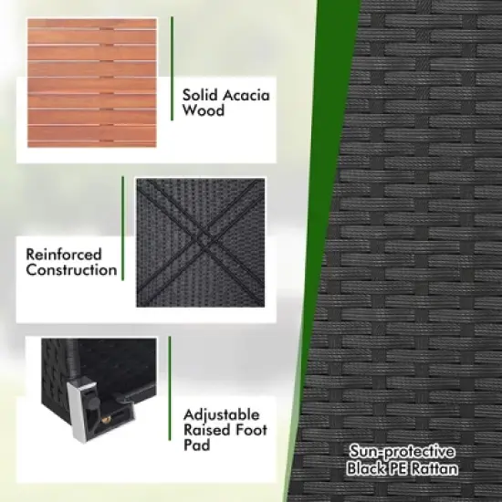 Tangkula 5PCS Rattan Patio Conversation Sofa Set Outdoor Furniture Set w/ Off White Cushions image {3}