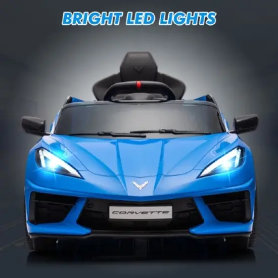 Kids Ride on Car Licensed Corvette Battery Powered Car 12V Electric Sports Car Toy with Remote Control, Visual Dashboard, LED Lights, Music image {2}