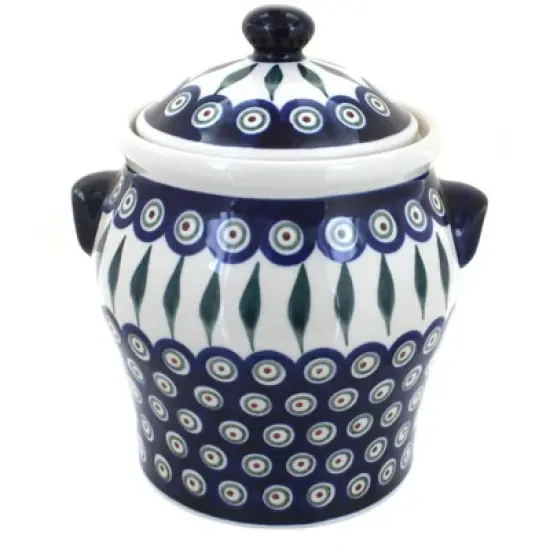 Blue Rose Polish Pottery 1100 Zaklady Large Canister image {8}