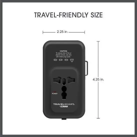 Travel Smart Does-It-All Adapter with Cables & USB-A & C Ports: Chargers, 15W Output image {2}