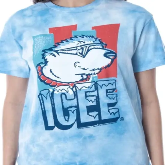 ICEE Women's Shirt Vintage Icee Polar Bear Logo Tie Dye Crop Top Tee Shirt image {2}