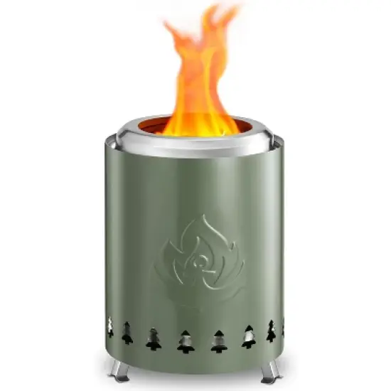 ZAFRO Tabletop Fire Pit 5.5" with Stand, Smokeless Firepit Outdoor, 304 Stainless Steel Small Table Top Stove Fueled by Pellets Or Wood image {7}