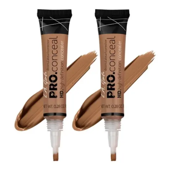 LA Girl HD PRO Conceal Concealer (ESPRESSO GC985) L.A. Smooth & Bendable Formula | Crease Resistant Skin | Full Natural Coverage (PACK OF 2) image {6}