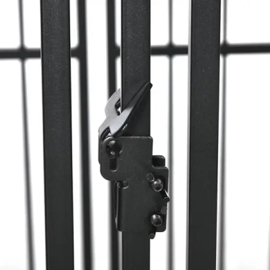 PawHut Covered Dog Playpen for Large & Medium Size Breeds, Outdoor Enclosure, Locking Exercise Kennel with Heavy-Duty Metal Frame, Black image {4}