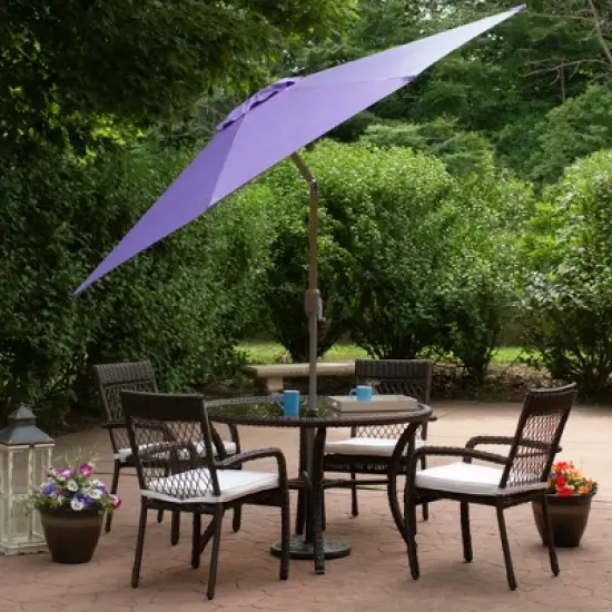 Northlight 9ft Outdoor Patio Market Umbrella with Hand Crank and Tilt - Purple image {2}