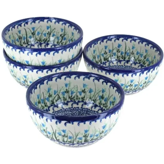 Blue Rose Polish Pottery 71-4 Vena Dessert Bowl Set image {11}