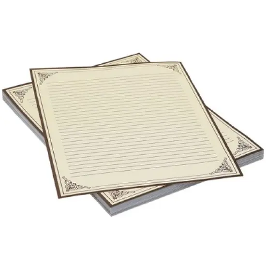 96 Sheets Vintage Style Lined Stationery Paper for Writing Letters, Scrapbooking image {3}