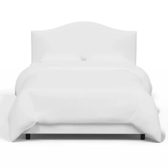 Queen Custom Upholstered Curved Headboard Bed Off White - Skyline Furniture image {2}