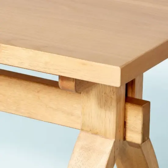 Sawhorse Wood Bench - Natural - Hearth & Hand&trade; with Magnolia image {3}