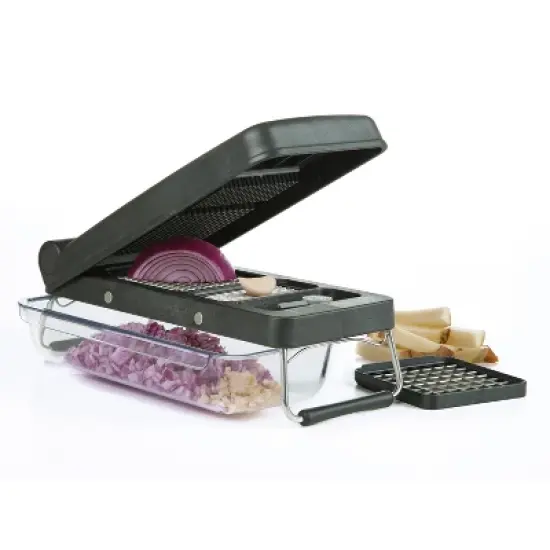 PL8 Professional Chopper Black: Manual Food Chopper & Slicer, 3 Blades, Dishwasher-Safe, Polyoxymethylene, ABS, Stainless Steel image {9}