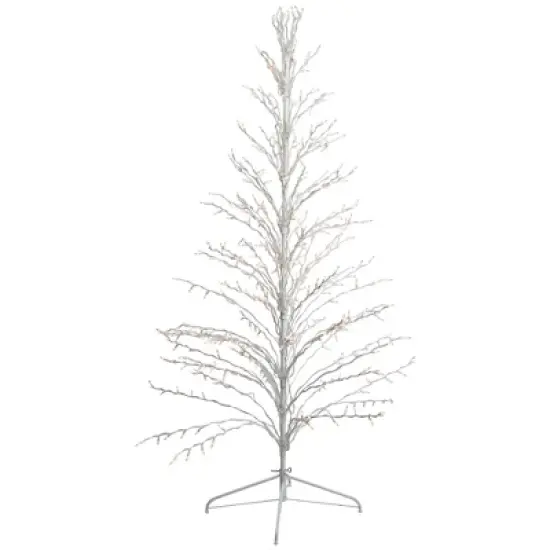 Northlight 6' Prelit Artificial Christmas Tree White Lighted Cascade Twig Outdoor Decoration - Clear Lights image {3}