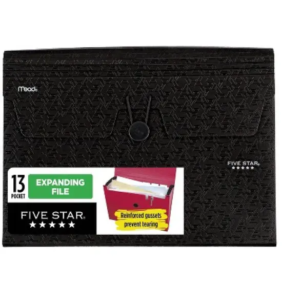 Five Star 13 Pocket Expanding File Black image {5}