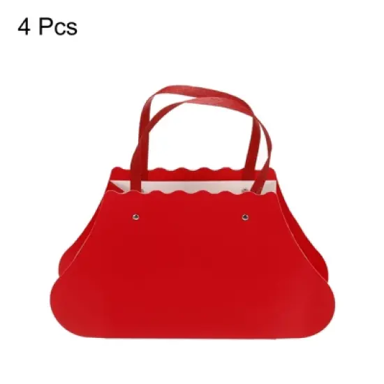 Unique Bargains Flower Bouquet Packaging Bag Gift Bag with Handle for Party Favor 4 Pcs image {2}