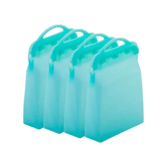 Reusable Silicone Food Storage Bags 4 Pack, Ziplock Tall Bags, Dishwasher and Microwave Safe, BPA Free by Innovative Technology Products Corp image {4}