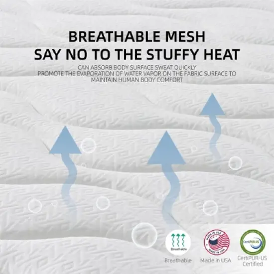 Rbied Memory Foam Mattress, 10 Inch Hybrid Mattress with Gel Memory Foam, Dust-proof and Anti-allergic Safety Material image {5}